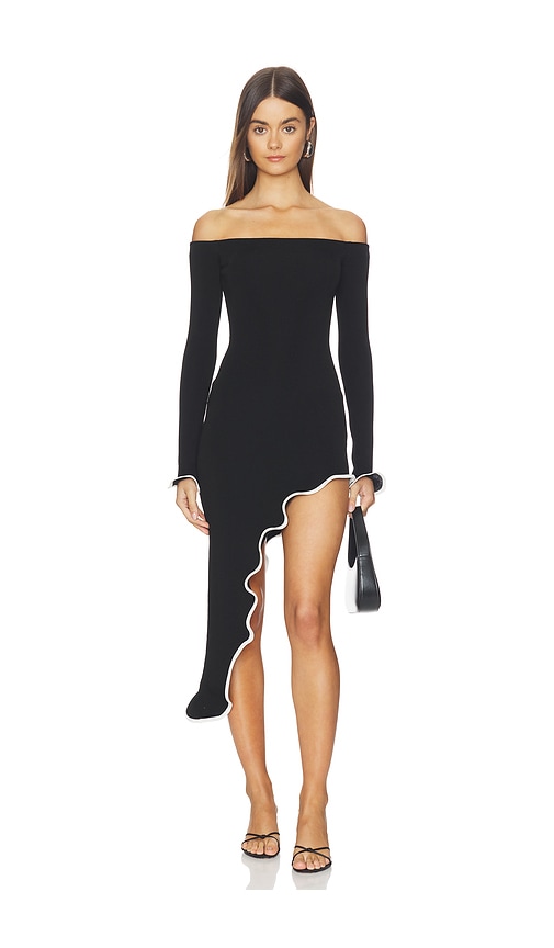 view 1 of 3 Aria Off The Shoulder Midi Dress in Black Multi