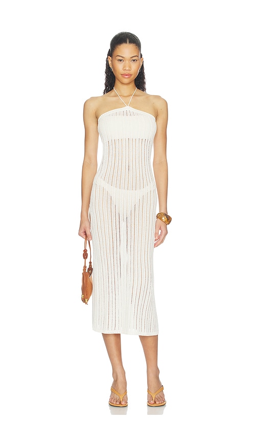 view 2 of 4 Nathalia Open Stitch Midi Dress in Ivory