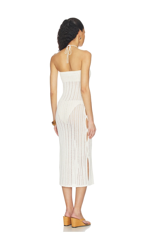 view 4 of 4 Nathalia Open Stitch Midi Dress in Ivory