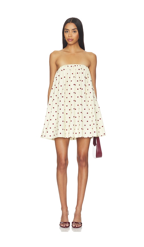 view 1 of 4 x Emma Rose Dev Mini Dress in Yellow Brown Dot