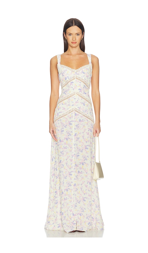 view 1 of 3 Livia Gown in Green & Pink Floral