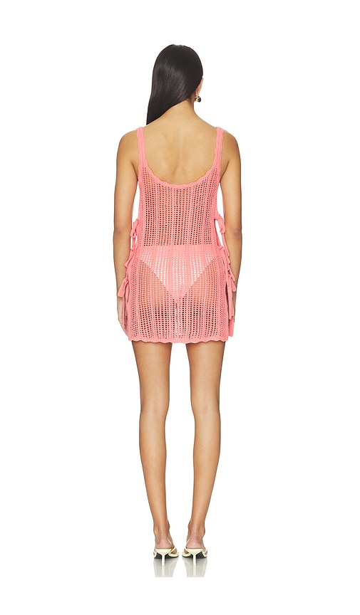 view 3 of 3 Luciee Open Stitch Mini Dress in Coral
