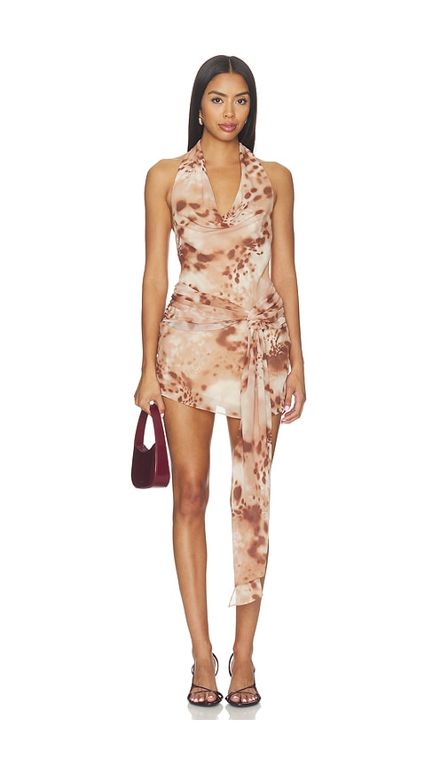 view 1 of 3 Amber Mini Dress in Taupe Multi