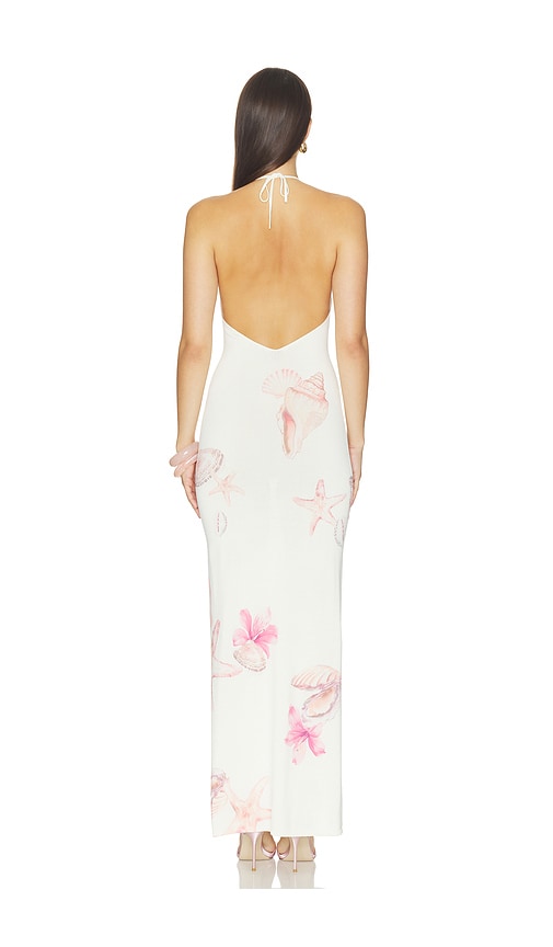 view 3 of 3 Theia Floral Print Halter Maxi Dress in Ivory Multi