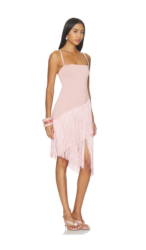 view 2 of 4 Denisse Asymmetrical Layered Fringe Dress in Pink