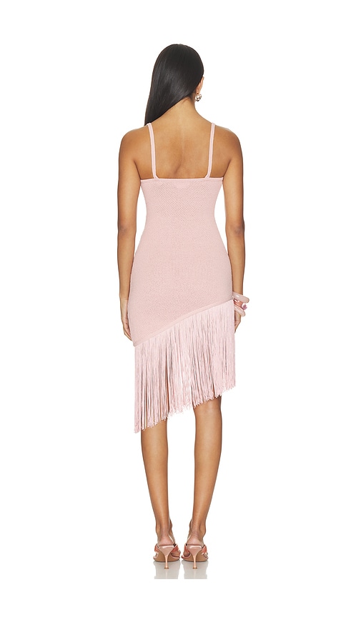 view 4 of 4 Denisse Asymmetrical Layered Fringe Dress in Pink