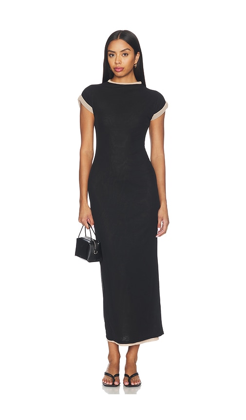 view 1 of 3 Shera Midi Dress in Black & Nude