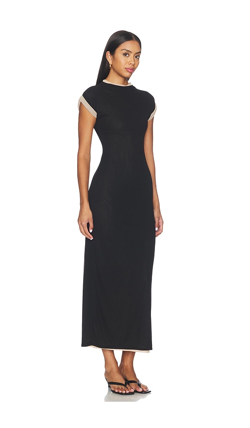 view 2 of 3 Shera Midi Dress in Black & Nude