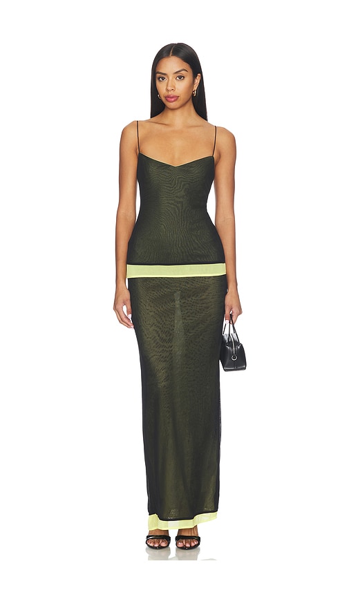 view 1 of 3 Bronni Maxi Dress in Black & Lime