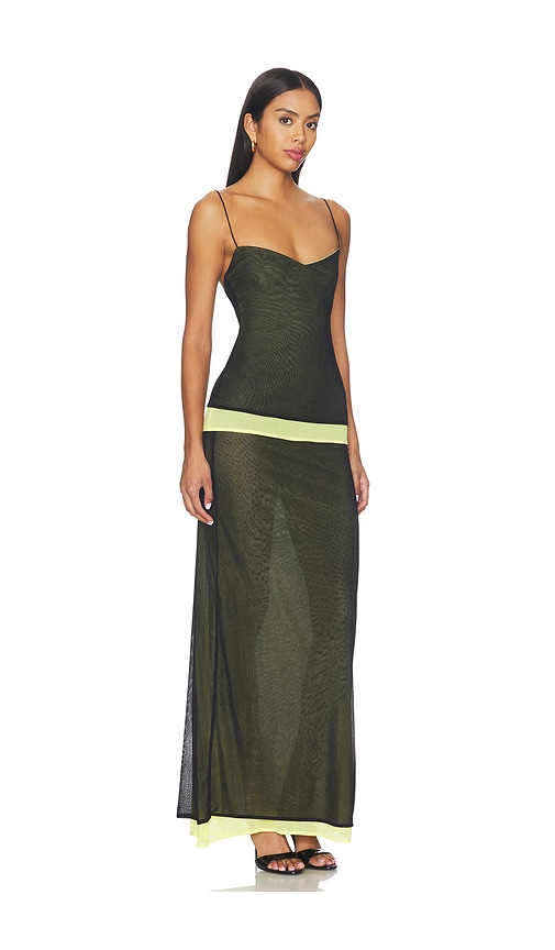 view 2 of 3 Bronni Maxi Dress in Black & Lime