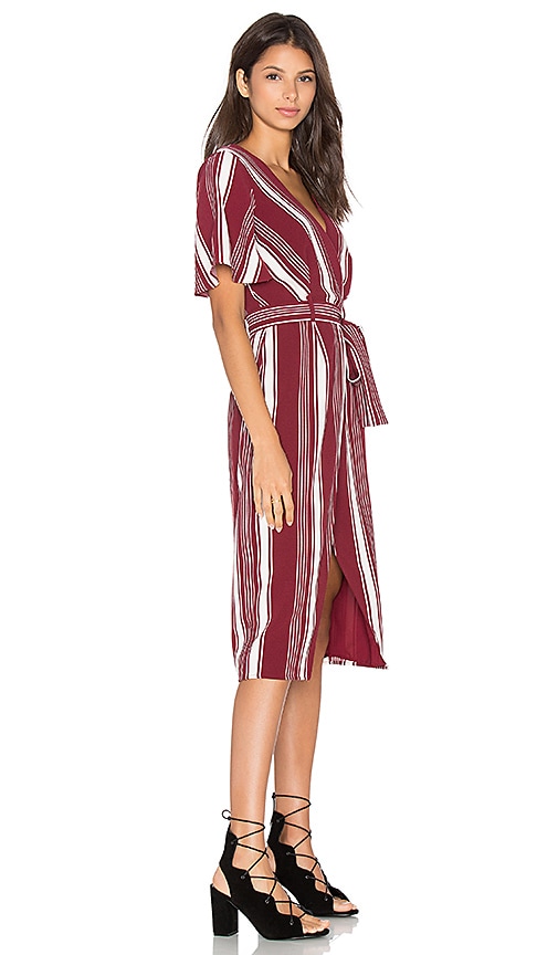 view 2 of 3 Fremont Wrap Dress in Cranberry Stripe