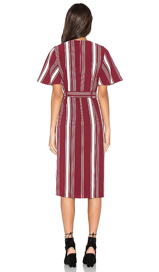 view 3 of 3 Fremont Wrap Dress in Cranberry Stripe