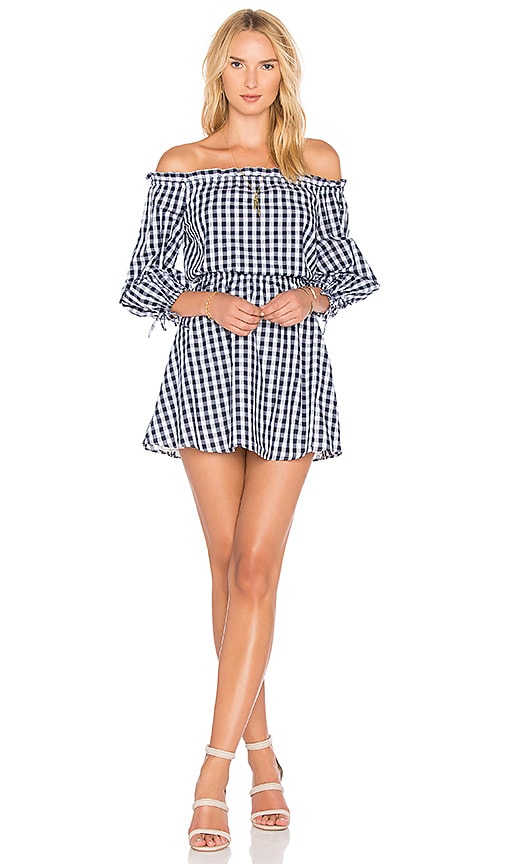 view 1 of 3 Get Lost Dress in Medium Blue Gingham