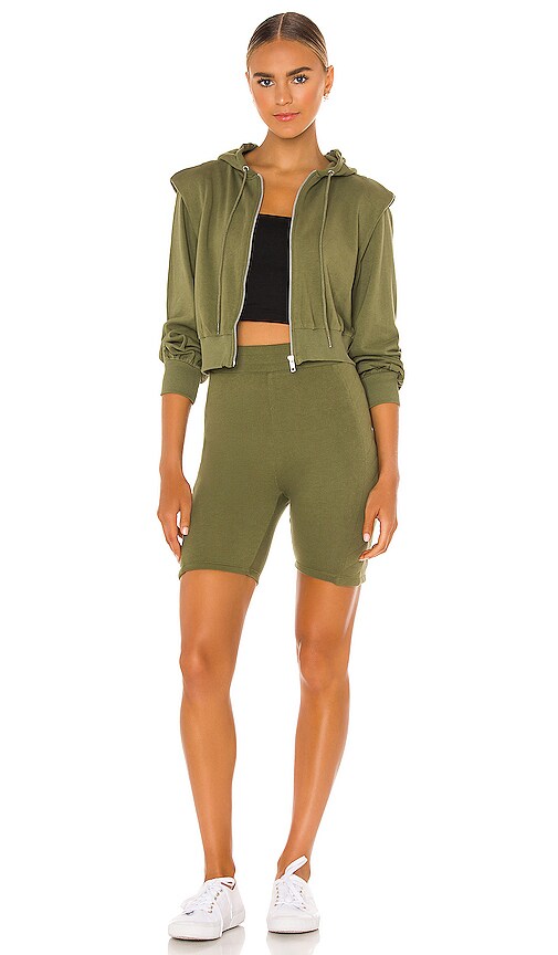 view 4 of 4 Ava Biker Short in Olive Green