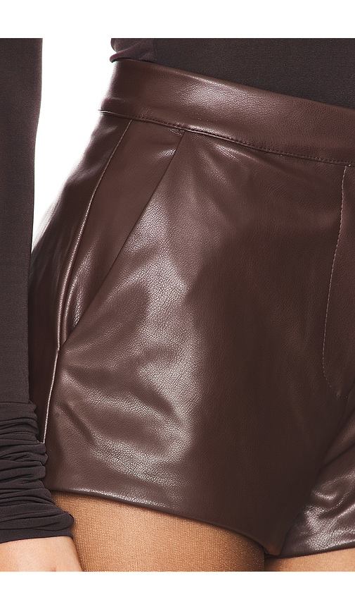 view 6 of 6 Reese Faux Leather Short in Chocolate Brown