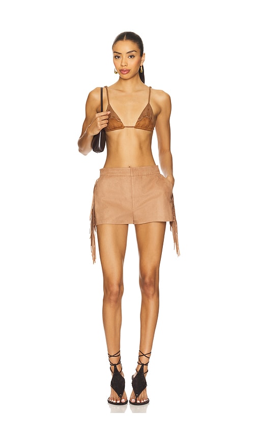 view 6 of 7 Chase Faux Suede Short in Camel