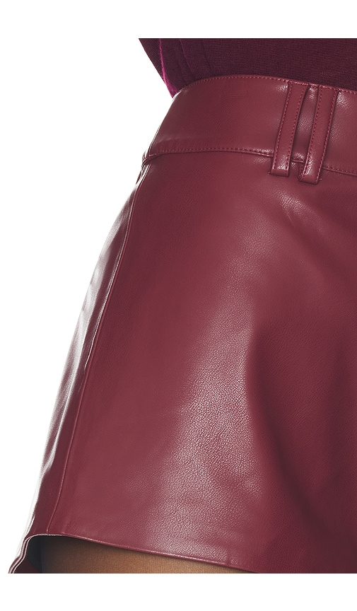 view 6 of 6 Jordan Faux Leather Mini Short in Oxblood