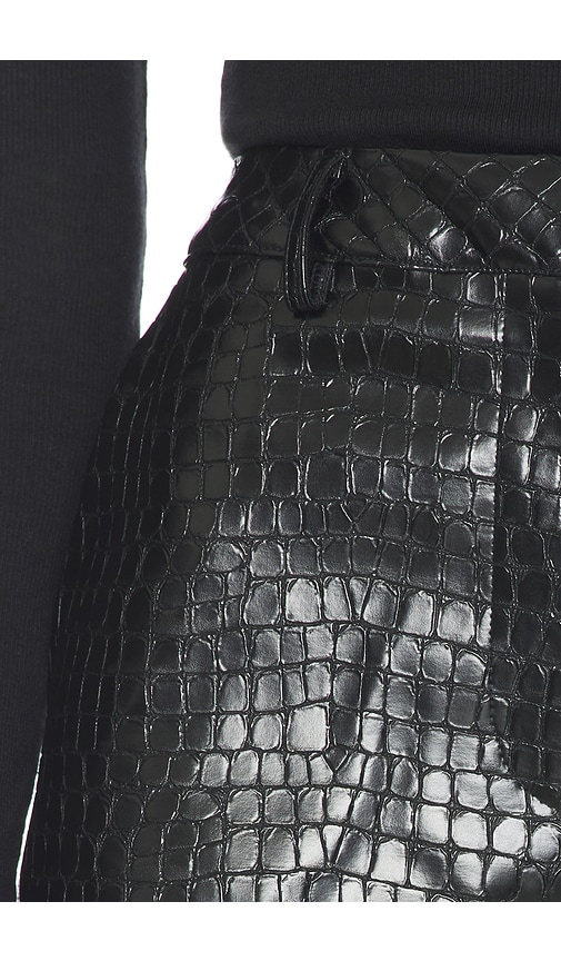 view 6 of 6 Arden Faux Croc Shorts in Black