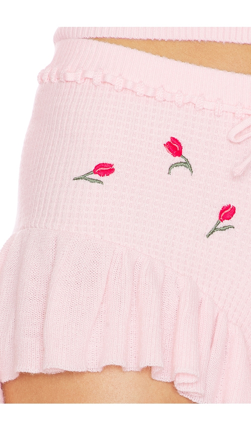 view 6 of 6 Cecilia Floral Embroidered Short in Pink Multi