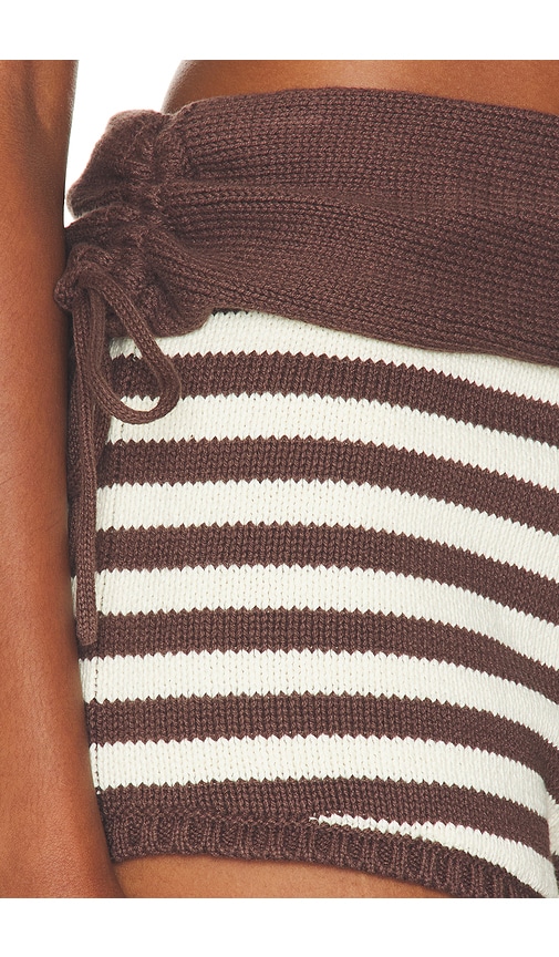 view 6 of 6 Pauley Knit Short in Brown & Ivory Stripe