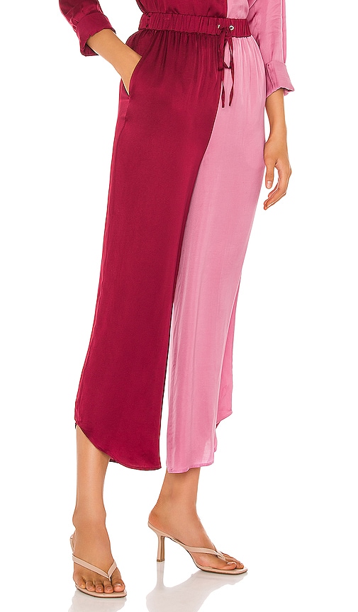 view 2 of 4 Pajama Cropped Pant in Pink & Plum Red