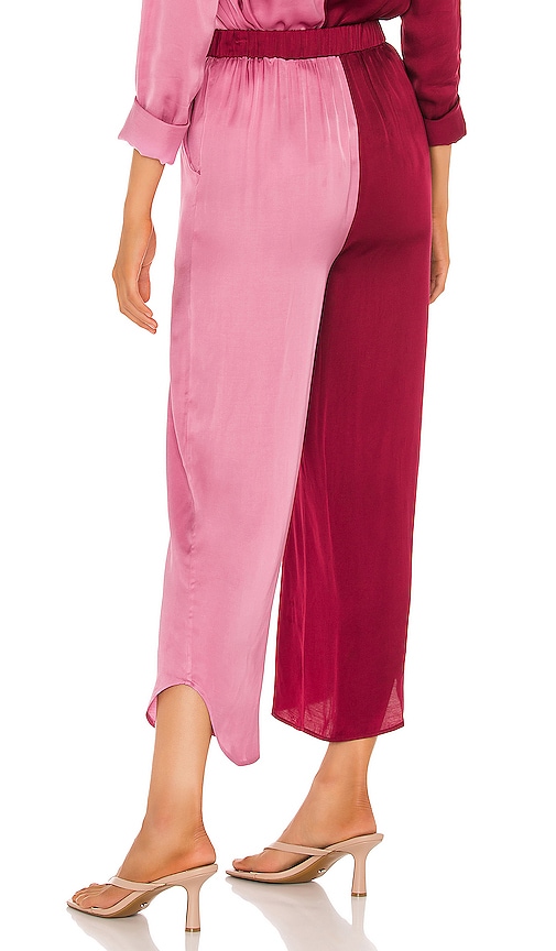 view 3 of 4 Pajama Cropped Pant in Pink & Plum Red