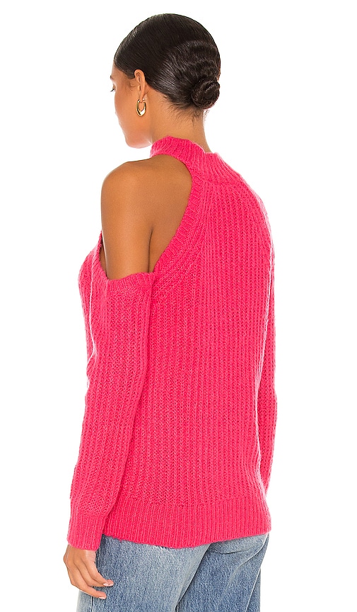 view 3 of 4 Alba Cold Shoulder Sweater in Dragon Fruit