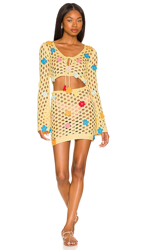 view 4 of 4 Flower Power Top in Pastel Yellow