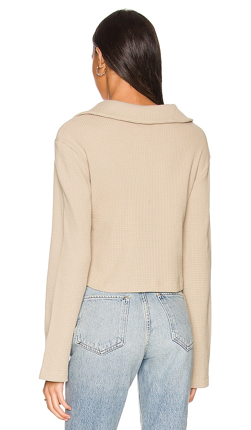 view 3 of 4 Tina Cropped Zip Up in Almond Beige
