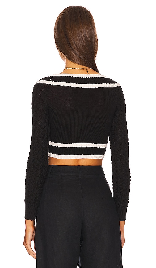 view 3 of 4 Teagan Cropped Sweater in Black & White