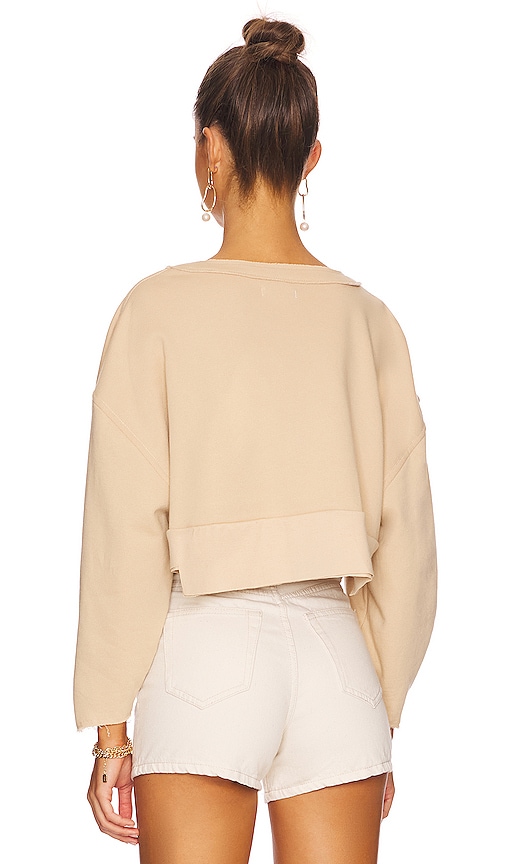 view 3 of 4 Oversized Henley Pullover in Taupe Neutral