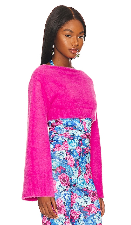 view 2 of 4 Chantal Cropped Sweater in Hot Pink