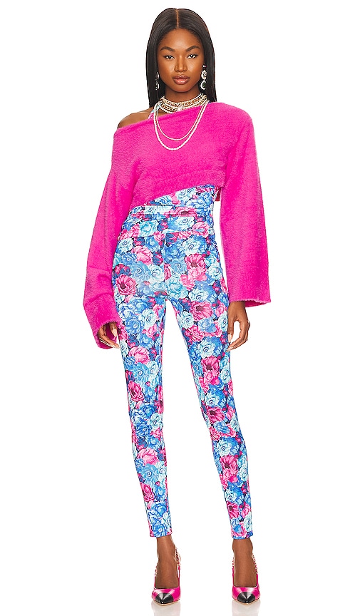 view 4 of 4 Chantal Cropped Sweater in Hot Pink