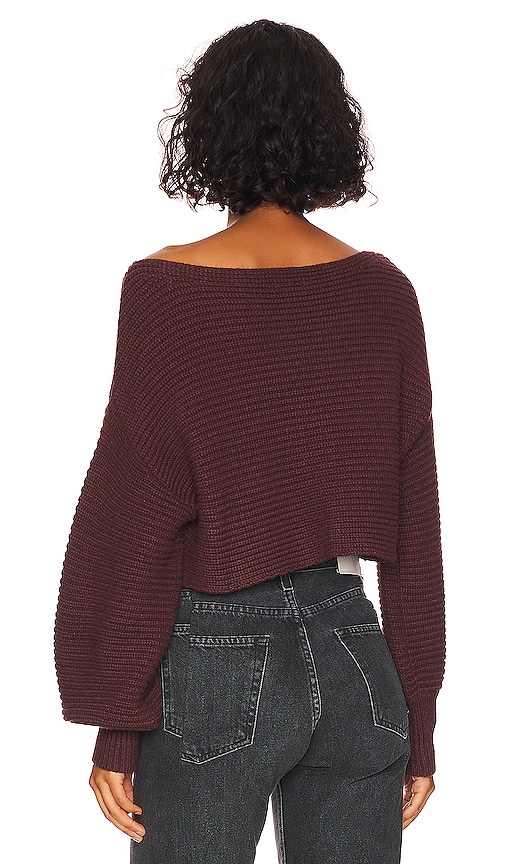 view 3 of 4 Lovers + Friends Camille Off Shoulder Sweater in Chocolate Brown