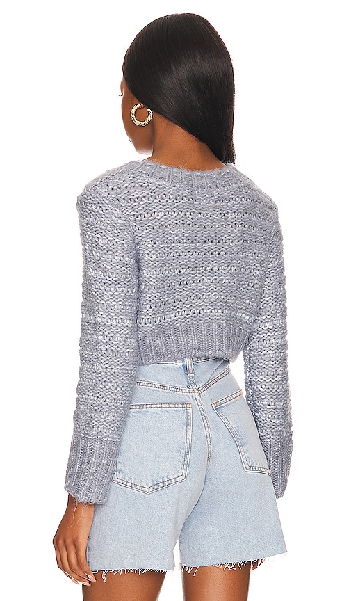 view 3 of 4 Galina Cropped Pullover in Steel Blue
