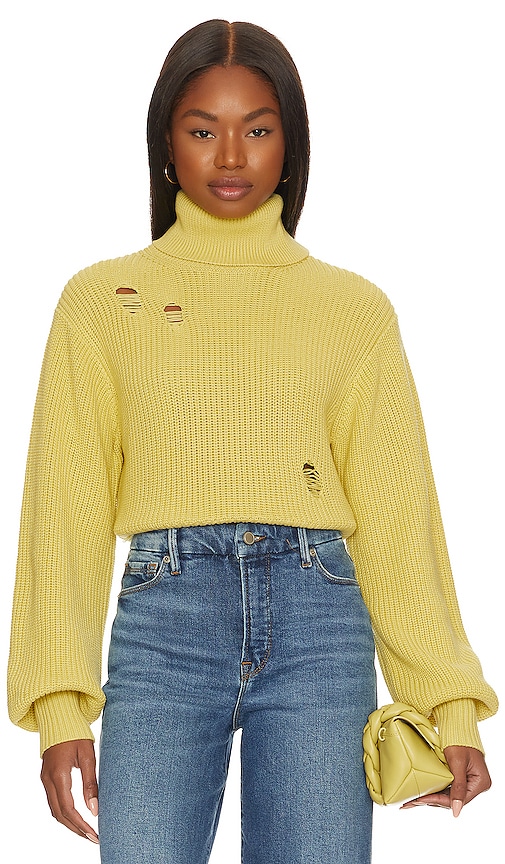 view 1 of 4 Medea Cropped Turtleneck in Lime