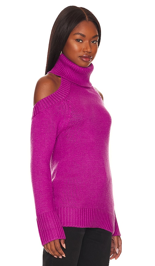 view 3 of 4 Turin Backless Turtleneck Pullover in Bright Purple