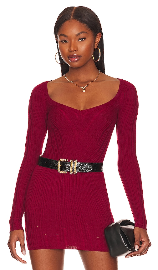 view 1 of 5 Mara V Neck Pullover in Wine Red