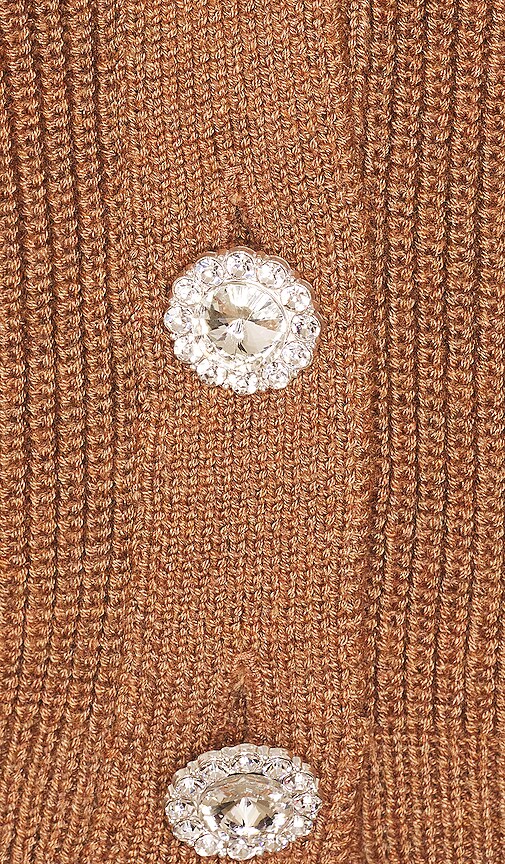 view 5 of 5 Estella Embellished Cropped Cardigan in Chestnut