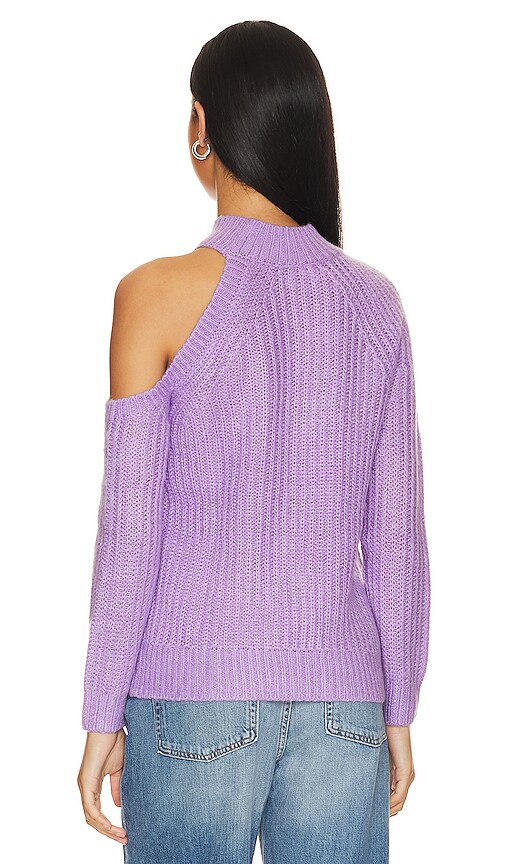 view 4 of 5 Alba Cold Shoulder Sweater in Light Purple