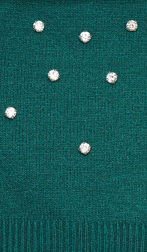 view 5 of 5 Mandy Cutout Embellished Sweater in Emerald Green