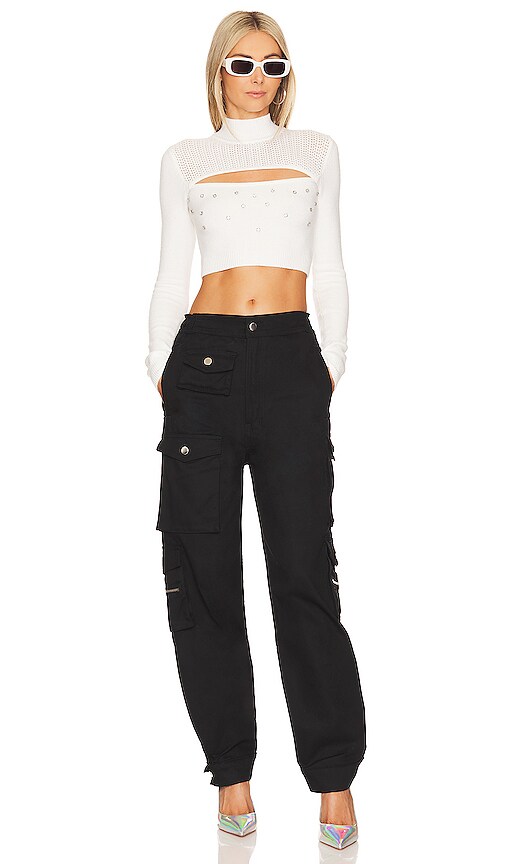 view 4 of 5 Mandy Cutout Embellished Sweater in White