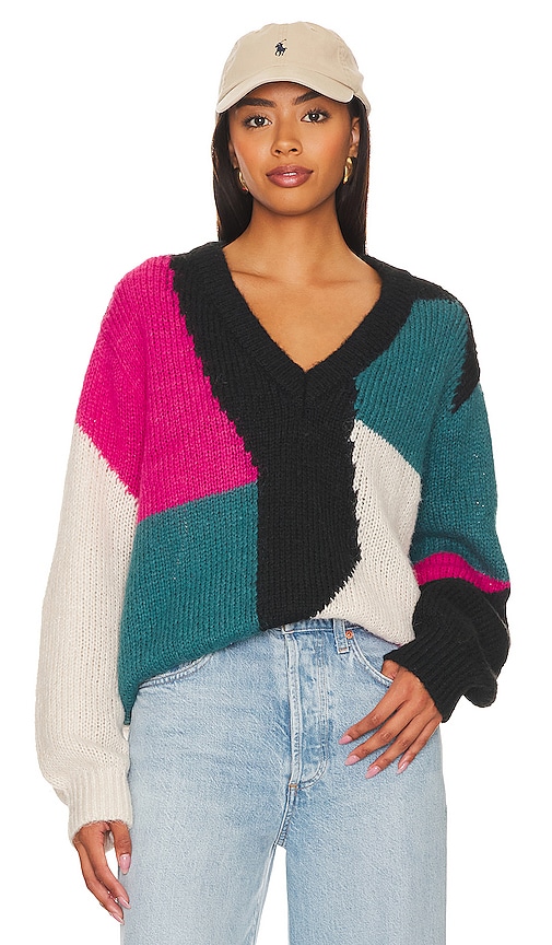 view 1 of 4 Makana Pullover in Red & Blue Multi