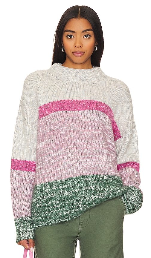 view 1 of 4 Jaden Colorblock Sweater in Pink & Green Multi