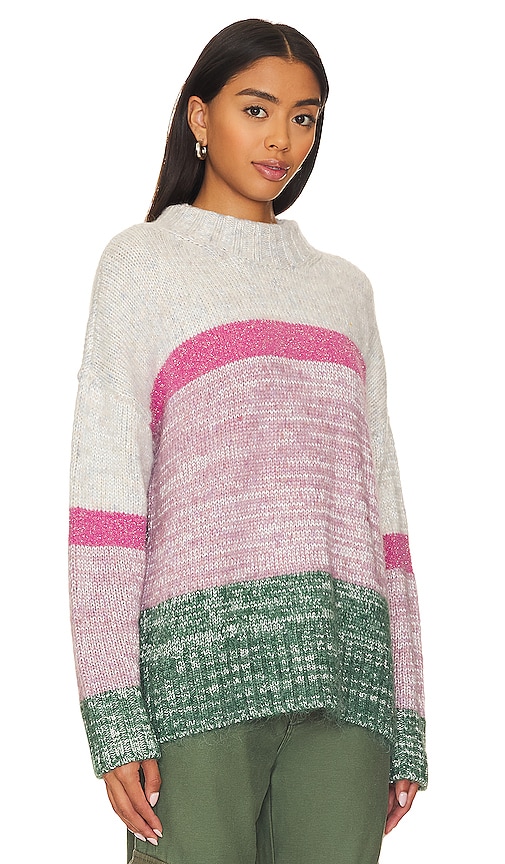 view 2 of 4 Jaden Colorblock Sweater in Pink & Green Multi
