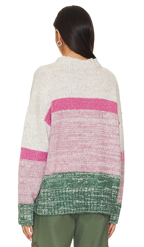 view 3 of 4 Jaden Colorblock Sweater in Pink & Green Multi