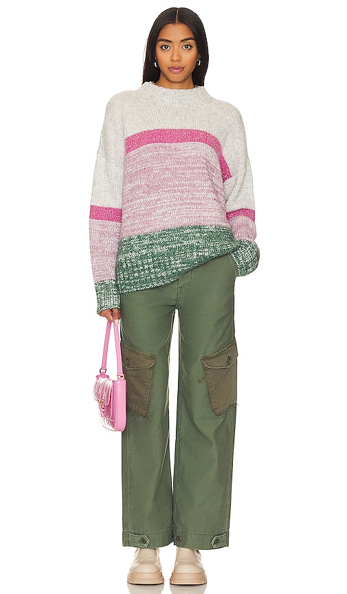 view 4 of 4 Jaden Colorblock Sweater in Pink & Green Multi