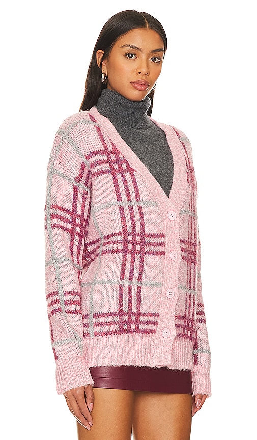 view 2 of 4 Damia Plaid Cardigan in Pink Plaid
