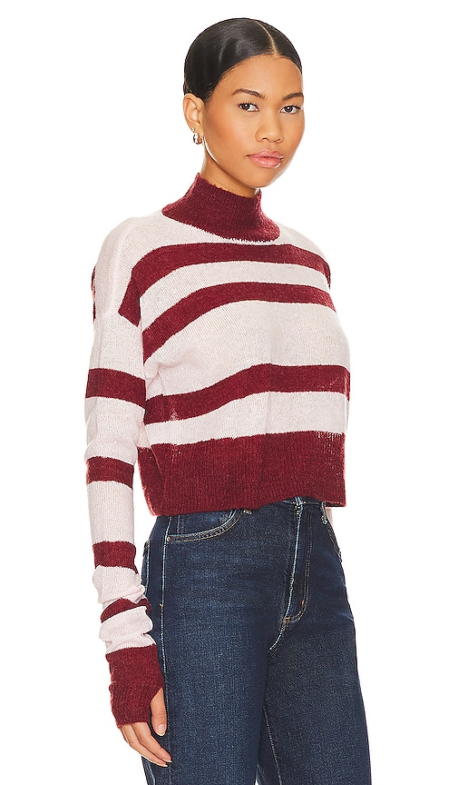 view 2 of 4 Tandice Striped Sweater in Blush & Burgundy