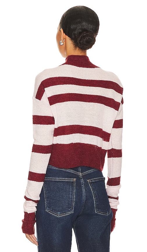 view 3 of 4 Tandice Striped Sweater in Blush & Burgundy